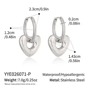 Goodies Label Zilverkleurige Hart Oorringen 2,3 cm | Stainless Steel