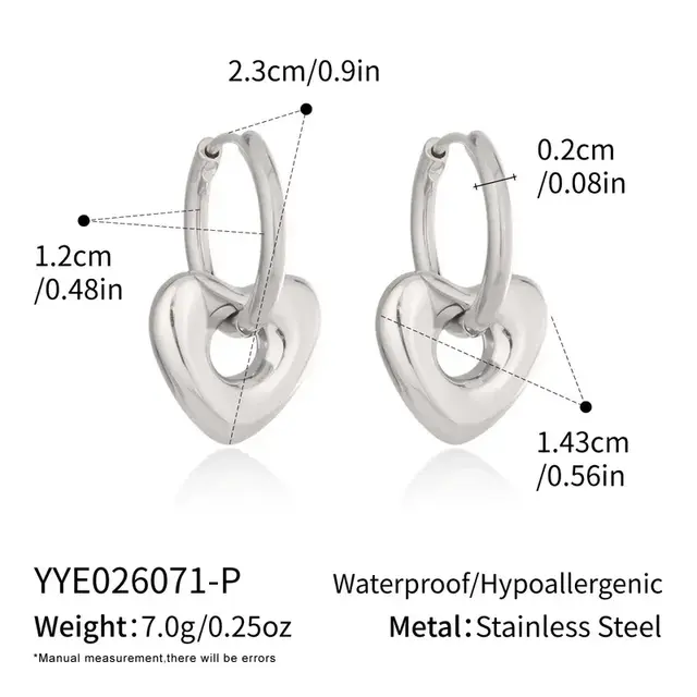 Goodies Label Zilverkleurige Hart Oorringen 2,3 cm | Stainless Steel