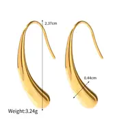 Goodies Label Goudkleurige Curve Oorbellen 2,37 cm | Stainless Steel