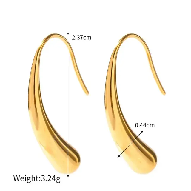 Goodies Label Goudkleurige Curve Oorbellen 2,37 cm | Stainless Steel