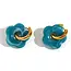 Goodies Label Goodies Label Turquoise Bloem Oorbellen Goud | Stainless Steel