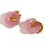 Goodies Label Goodies Label Roze Bloem Oorbellen Goud | Stainless Steel