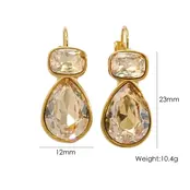 Goodies Label Goudkleurige Crystal Drop Oorbellen 23 mm | Statement Earrings