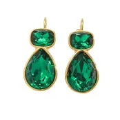 Goodies Label Goudkleurige Crystal Drop Oorbellen Groen 23 mm
