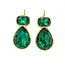 Goodies Label Goodies Label Goudkleurige Crystal Drop Oorbellen Groen 23 mm