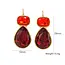 Goodies Label Goodies Label Goudkleurige Crystal Drop Oorbellen Rood 23 mm