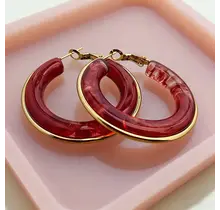Goodies Label Grote Statement Hoops Rood | Lichtgewicht Oorbellen