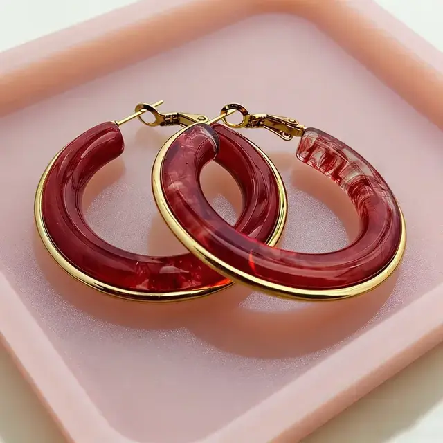 Goodies Label Grote Statement Hoops Rood | Lichtgewicht Oorbellen
