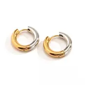Goodies Label Bicolor Hoops Goud & Zilver | Stainless Steel Oorringen