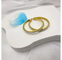 Goodies Label Goudkleurige Statement Hoops met Pareltjes | Stainless Steel
