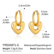 Goodies Label Goudkleurige Hart Oorringen 2,3 cm | Stainless Steel