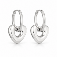 Goodies Label Zilverkleurige Hart Oorringen 2,3 cm | Stainless Steel
