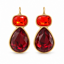Goodies Label Goudkleurige Crystal Drop Oorbellen Rood 23 mm