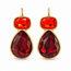 Goodies Label Goodies Label Goudkleurige Crystal Drop Oorbellen Rood 23 mm