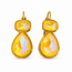 Goodies Label Goodies Label Goudkleurige Crystal Drop Oorbellen Geel 23 mm