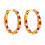 Goodies Label Goodies Label Goudkleurige Oorringen Rood & Clear Rhinestone | Stainless Steel