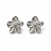 Goodies Label Zilverkleurige Bloem Statement Oorstuds 2,1 cm | Stainless Steel