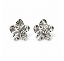 Goodies Label Zilverkleurige Bloem Statement Oorstuds 2,1 cm | Stainless Steel