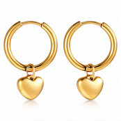 Goodies Label Hearts" PVD Gold-Plated Steel Earrings - Intensity