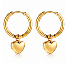 Goodies Label Hearts" PVD Gold-Plated Steel Earrings - Intensity