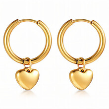 Goodies Label Hearts" PVD Gold-Plated Steel Earrings - Intensity