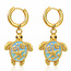 Goodies Label Goodies Label Goudkleurige Zeeschildpad Hoops | Coastal Statement Oorbellen