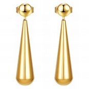 Goodies Label Goudkleurige Drop Statement Oorstuds | Stainless Steel 3 cm