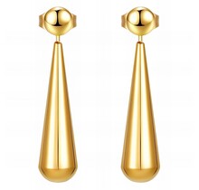 Goodies Label Goudkleurige Drop Statement Oorstuds | Stainless Steel 3 cm