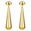 Goodies Label Goodies Label Goudkleurige Drop Statement Oorstuds | Stainless Steel 3 cm