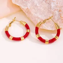 Goodies Label Rode Hoops met Goudkleurige Details | Statement Oorringen