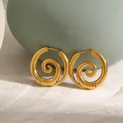 Goodies Label Goudkleurige Spiral Hoops | Stainless Steel 2,7 cm
