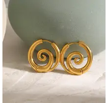 Goodies Label Goudkleurige Spiral Hoops | Stainless Steel 2,7 cm