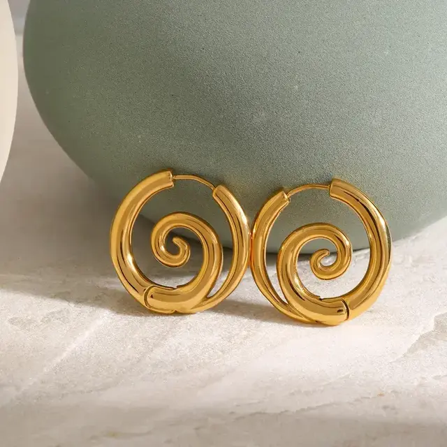 Goodies Label Goudkleurige Spiral Hoops | Stainless Steel 2,7 cm