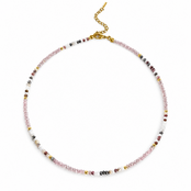 Goodies Label Paarse Kralenketting met Goudkleurige Details | 40+5 cm