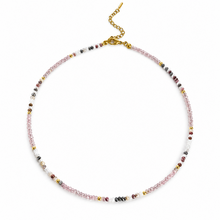 Goodies Label Paarse Kralenketting met Goudkleurige Details | 40+5 cm