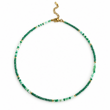 Goodies Label Turquoise Kralenketting met Goudkleurige Details | 40+5 cm