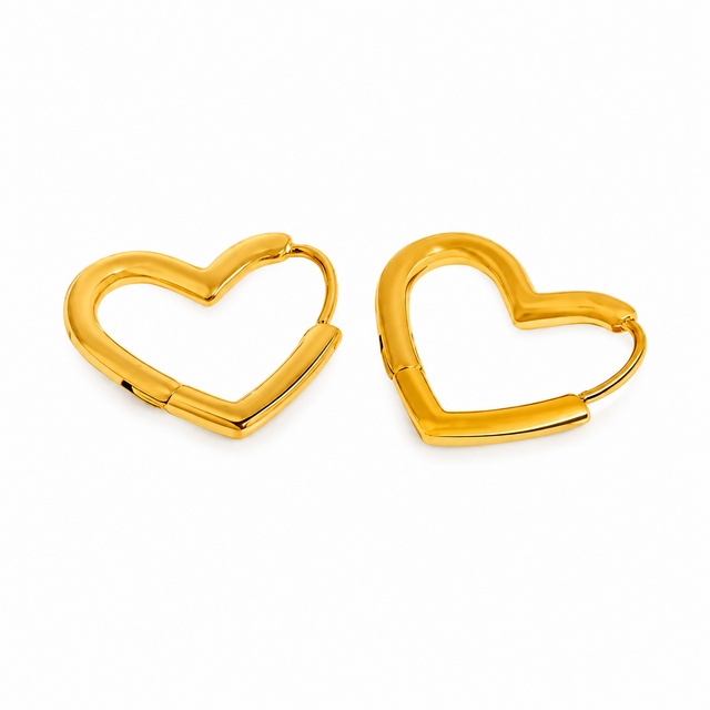 Goodies Label Kleine Hartjes Hoops Goudkleurig | Stainless Steel
