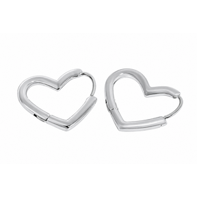 Goodies Label Kleine Hartjes Hoops Zilverkleurig | Stainless Steel