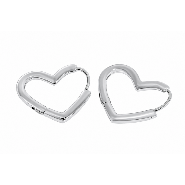 Goodies Label Kleine Hartjes Hoops Zilverkleurig | Stainless Steel