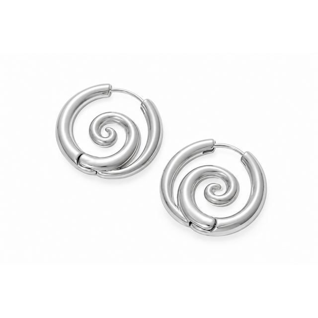 Goodies Label Zilverkleurige Spiral Hoops | Stainless Steel 2,7 cm