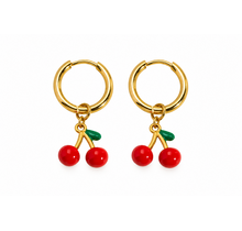 Goodies Label Goudkleurige Kersjes Hoops | Stainless Steel | Per Paar