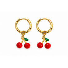 Goodies Label Goudkleurige Kersjes Hoops | Stainless Steel | Per Paar