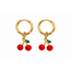 Goodies Label Goodies Label Goudkleurige Kersjes Hoops | Stainless Steel | Per Paar