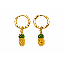 Goodies Label Goudkleurige Ananas Hoops | Stainless Steel | Per Paar