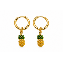 Goodies Label Goudkleurige Ananas Hoops | Stainless Steel | Per Paar