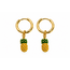 Goodies Label Goodies Label Goudkleurige Ananas Hoops | Stainless Steel | Per Paar