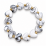 Goodies Label Goodies Label Hartjes Armband Wit-Grijs Marmerlook met Goudkleurige Details