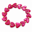 Goodies Label Goodies Label Hartjes Armband Fuchsia/Roze met Goudkleurige Details
