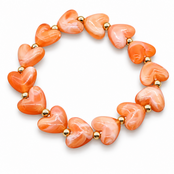 Goodies Label Hartjes Armband Oranje/Peach met Goudkleurige Details