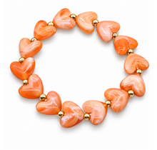 Goodies Label Hartjes Armband Oranje/Peach met Goudkleurige Details